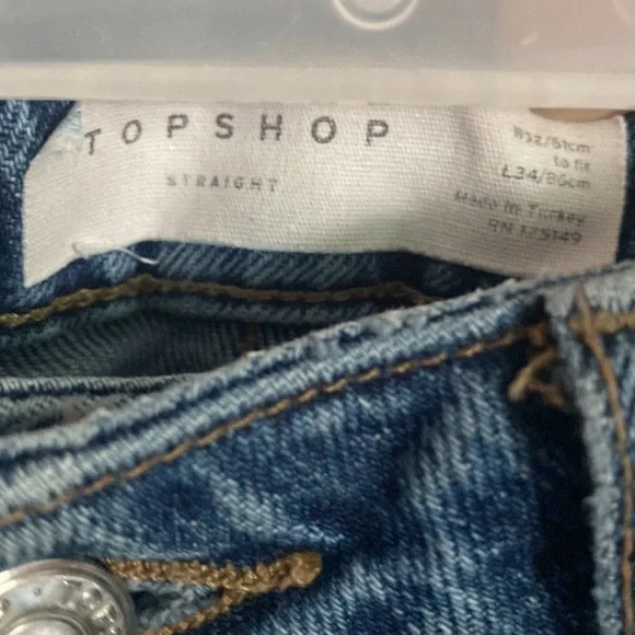 Topshop Denim Straight Leg Jeans - Picture 2 of 4